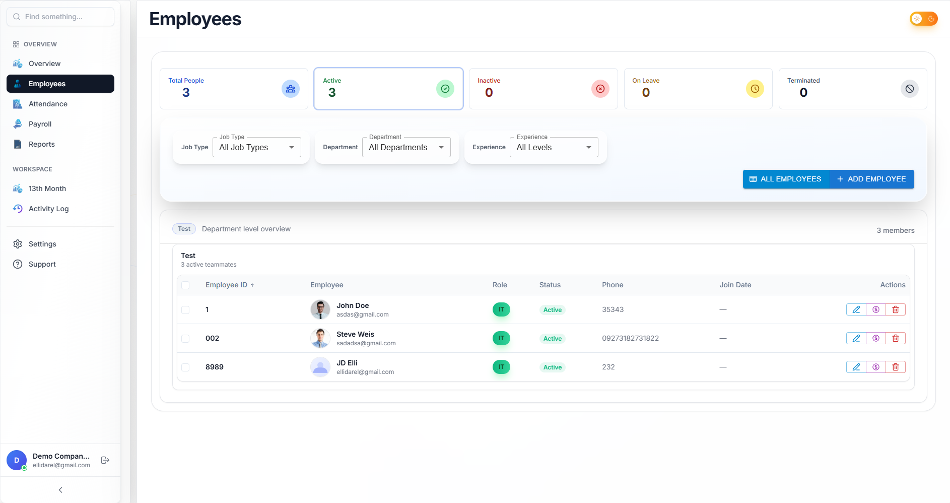 DeskHRX Employee Management